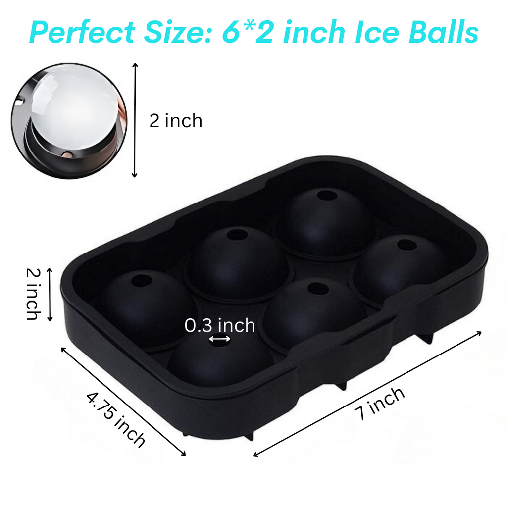  Bar Box Ice Cube Tray, 2 INCH Whiskey Ice Mold, Leak-free Round Ice Cube Mold, Easy Fill & Release Ice Ball Maker for Whiskey Cocktails Bourbon