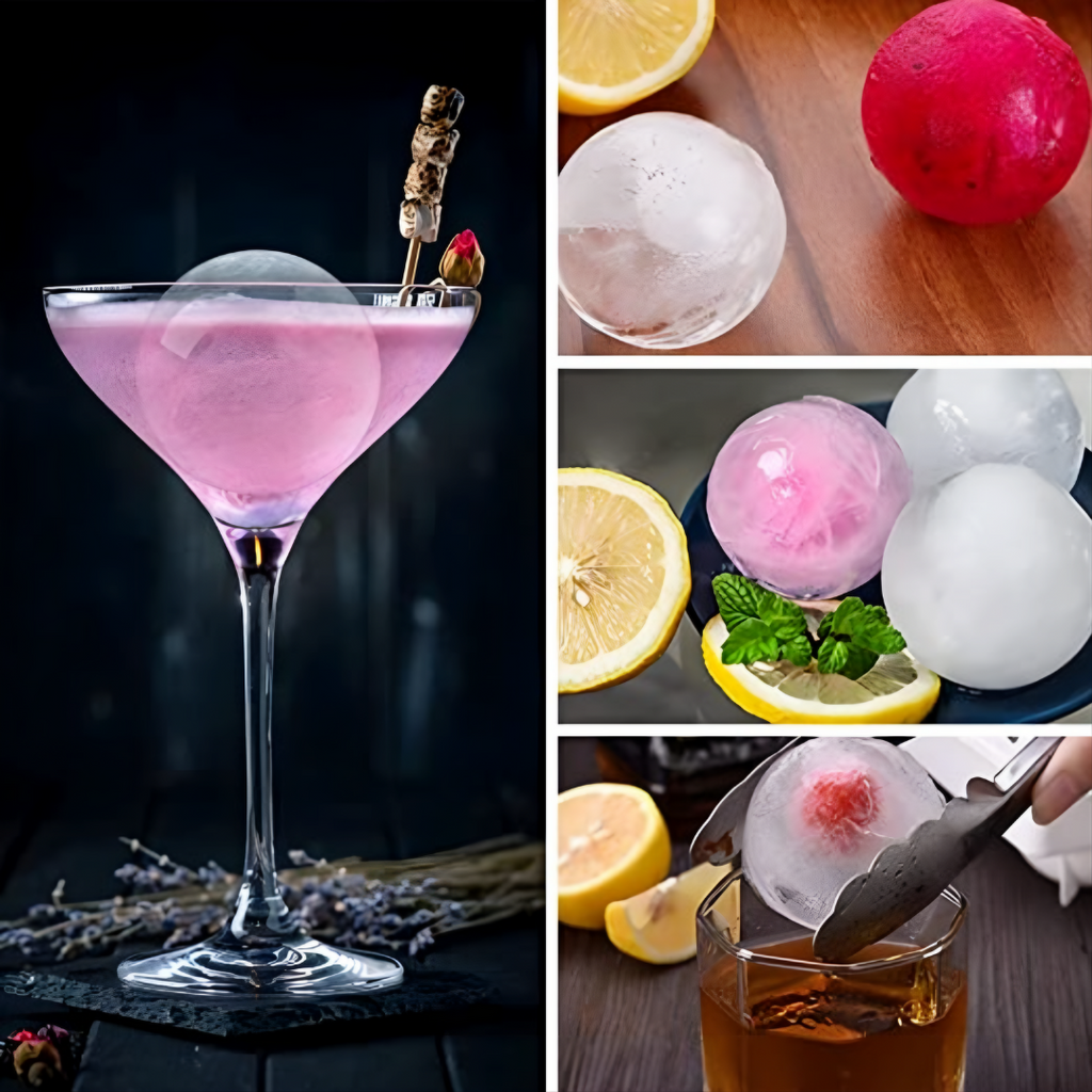  Bar Box Ice Cube Tray, 2 INCH Whiskey Ice Mold, Leak-free Round Ice Cube Mold, Easy Fill & Release Ice Ball Maker for Whiskey Cocktails Bourbon