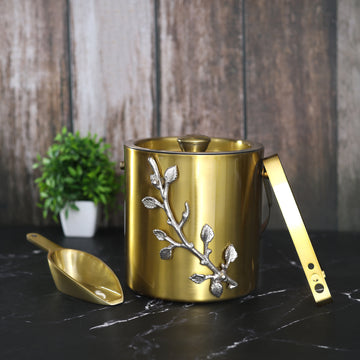 Bar Box Golden Ice Bucket Double Walled Insulated Stainless Steel