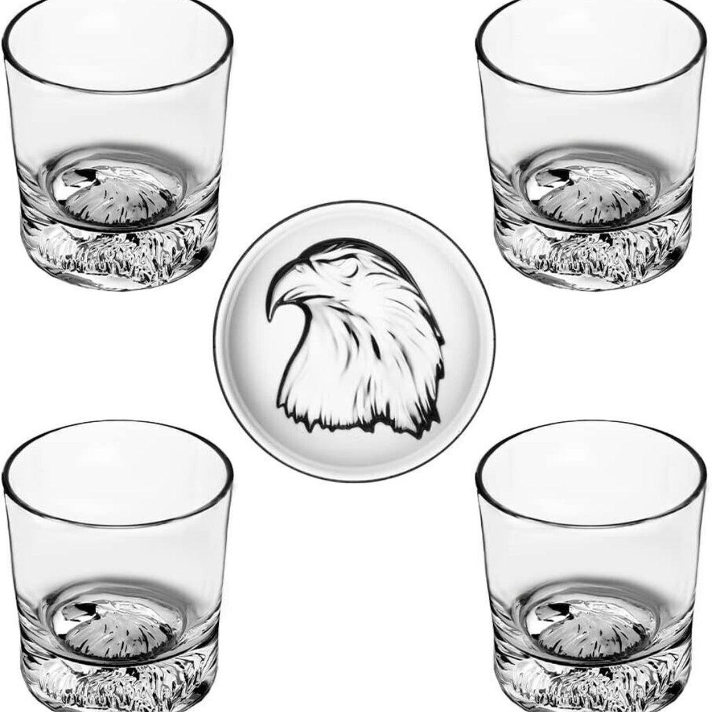 Eagle whiskey glass Whiskey tumbler Crystal whiskey glass Bourbon glass Eagle design glassware Drinking glass with eagle motif Decorative whiskey glass Unique whiskey glass Handcrafted whiskey glass Collectible whiskey glass