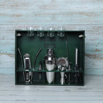 Home Bar Kit with Military Green Wall-mount Stand (19-Pcs)