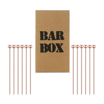 Bar Box Rose-Gold Cocktail Picks | Reusable Martini Picks - Stainless Steel Toothpicks (Set of 12)