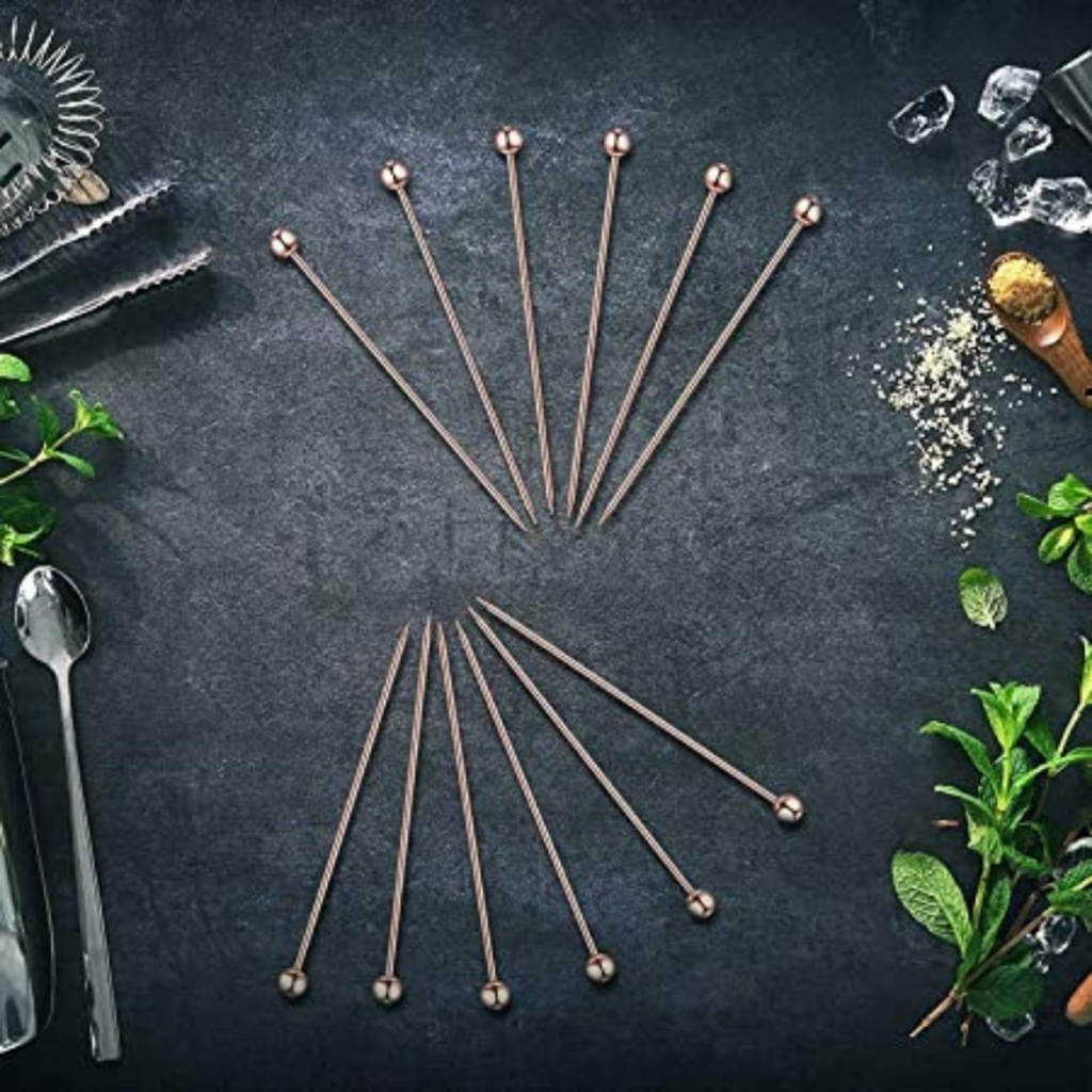 Products Bar Box Rose-Gold Cocktail Picks | Reusable Martini Picks - Stainless Steel Toothpicks (Set of 6)