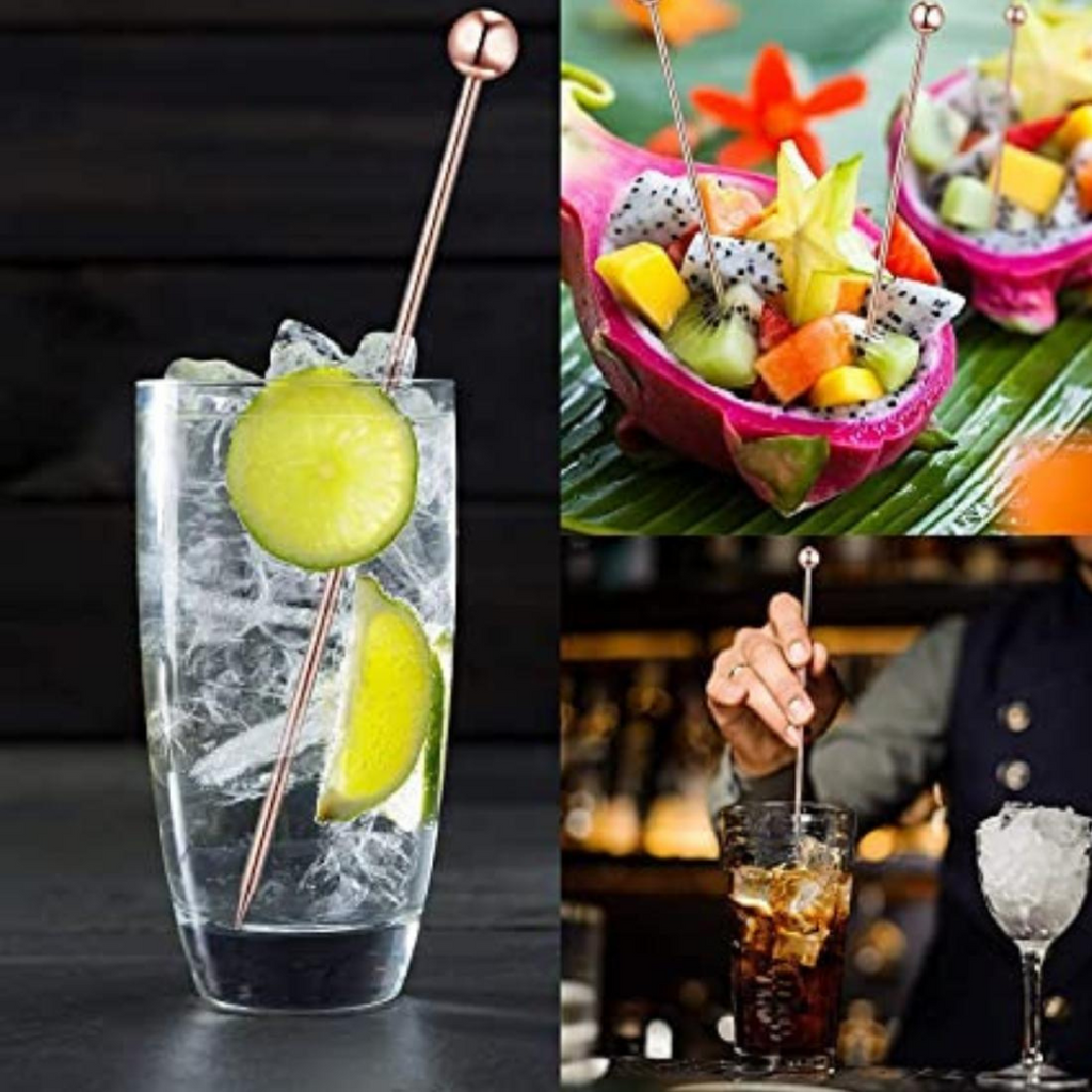 Products Bar Box Rose-Gold Cocktail Picks | Reusable Martini Picks - Stainless Steel Toothpicks (Set of 6)