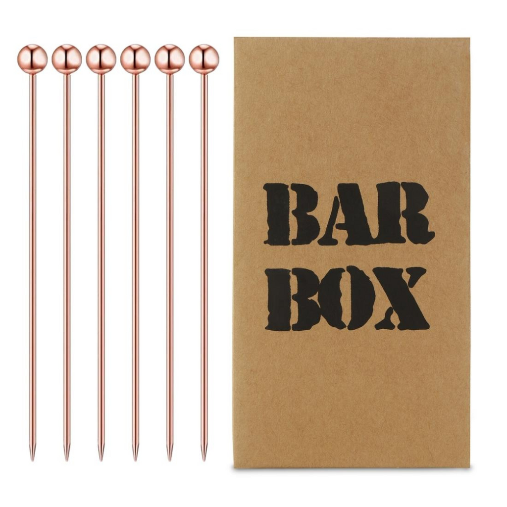 Products Bar Box Rose-Gold Cocktail Picks | Reusable Martini Picks - Stainless Steel Toothpicks (Set of 6)