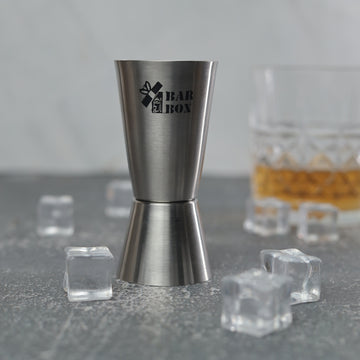Bar Box Cocktail & Barware Tool Sets Bar Box Premium Peg Measurer Jigger 30 & 60 ml _ Cocktail Jigger Measuring Bar Tool Double Side Jigger _ bar kit essential _ Jigger for Bartending The Perfect Addition to Your Home Bar Tools. (Silver)