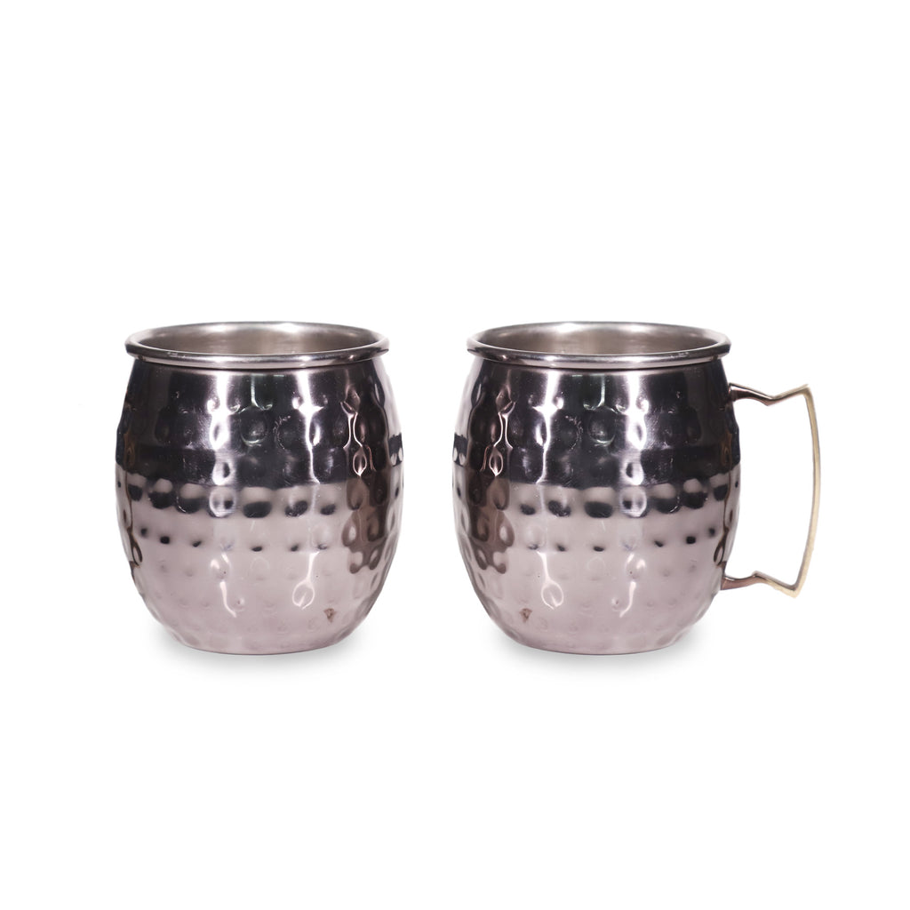 Moscow Mule Mugs Cocktail Coffee Beer Drinking Cup Barware Silver Hammered (Set of 4)