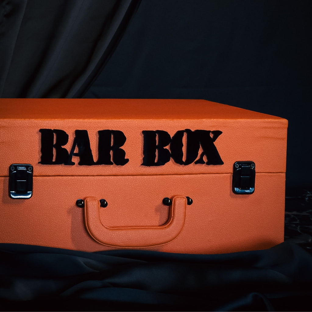 Premium Orange Leather 13 Piece Travel Bar Set