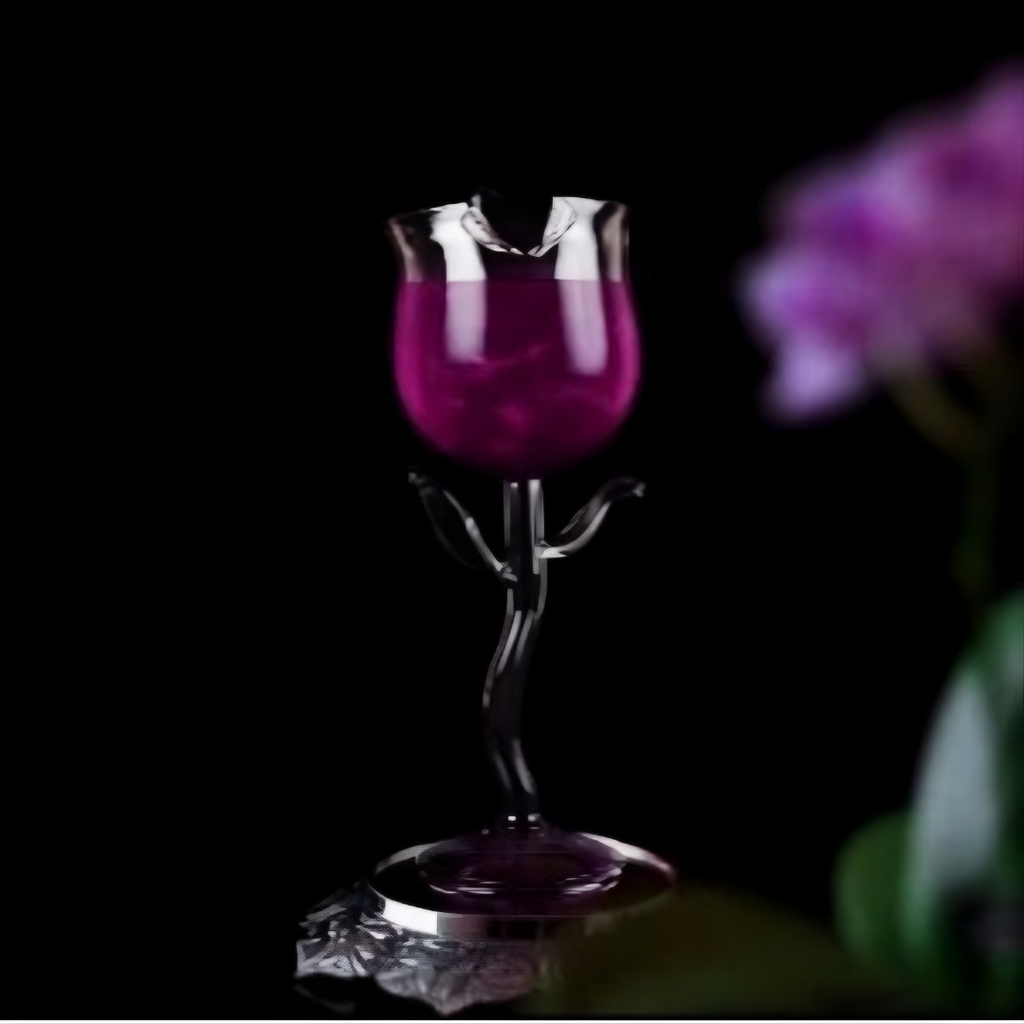 Bar Box Rose Cocktail Glass Wine Goblet Glasses Flower Drinkware , Crystal Champagne Flute Classy Red Wine Glass, Ideal Gift for Housewarming, Wedding, Birthday Celebrations