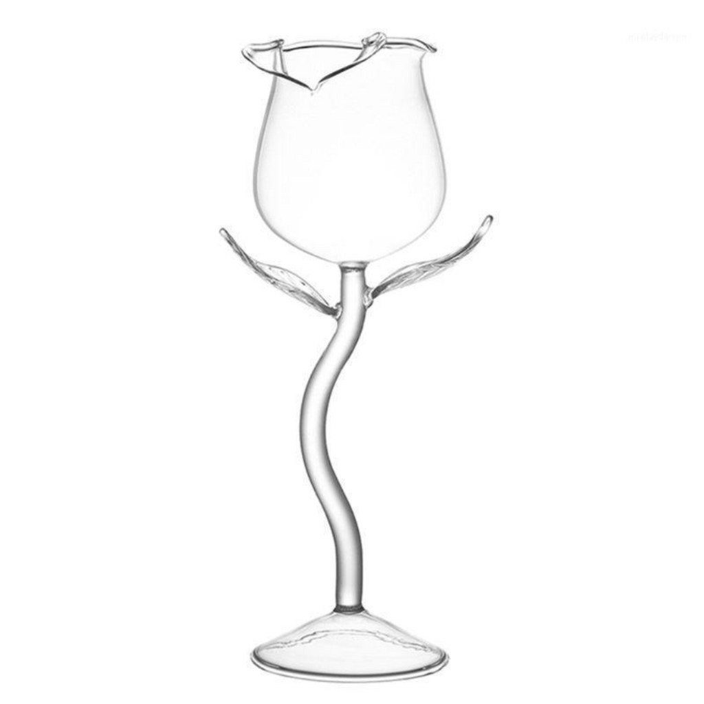 Bar Box Rose Cocktail Glass Wine Goblet Glasses Flower Drinkware , Crystal Champagne Flute Classy Red Wine Glass, Ideal Gift for Housewarming, Wedding, Birthday Celebrations