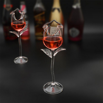 Bar Box Rose Cocktail Glass Wine Goblet Glasses Flower Drinkware , Crystal Champagne Flute Classy Red Wine Glass, Ideal Gift for Housewarming, Wedding, Birthday Celebrations