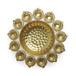 Diya Shape Flower Decorative Urli Bowl | Potpourri Bowl | Tea Light Candles Holder Bowl for Home,Office,and Table Decor