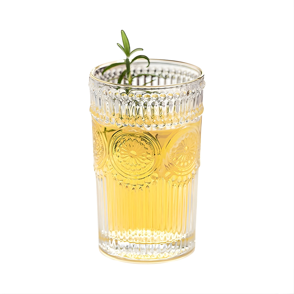 Bar Box Posh Collection, Half Star Double Old Fashioned Glasses, Perfect for Serving Scotch, Whiskey or Mixed Drinks, Wine, Cocktails, Juice, and Water 300 ml (Clear) - Pack of 2