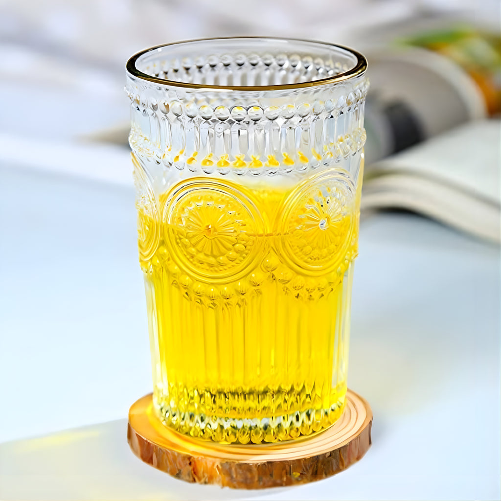 Bar Box Posh Collection, Half Star Double Old Fashioned Glasses, Perfect for Serving Scotch, Whiskey or Mixed Drinks, Wine, Cocktails, Juice, and Water 300 ml (Clear) - Pack of 2