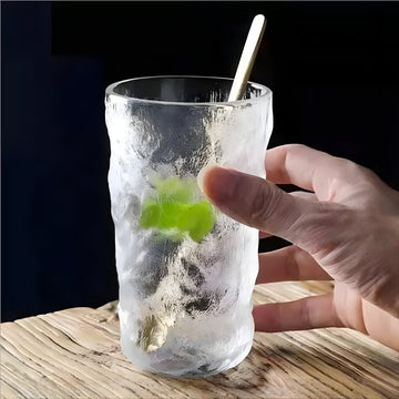 Bar Box Glacier teture glass simply designed Set of clear glass, frosted, high-level appearance cups for water, juice, and lovers.