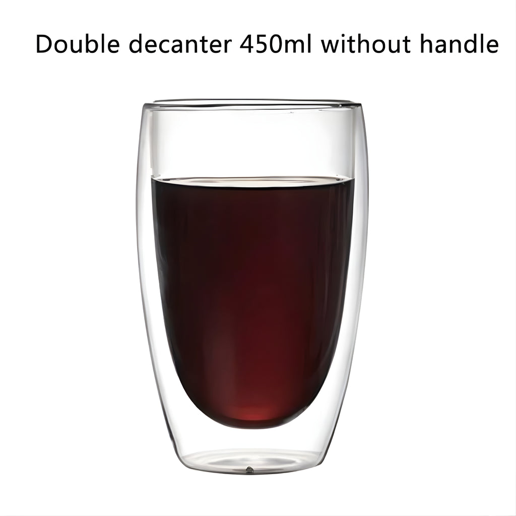 Bar Box Insulated Double Wall Glasses – Durable 450 ml Coffee Glasses | Tea Cups | Latte Glasses | Double Wall Water Glass | Double Wall Glass Coffee Mugs(Set of 2 Pcs)
