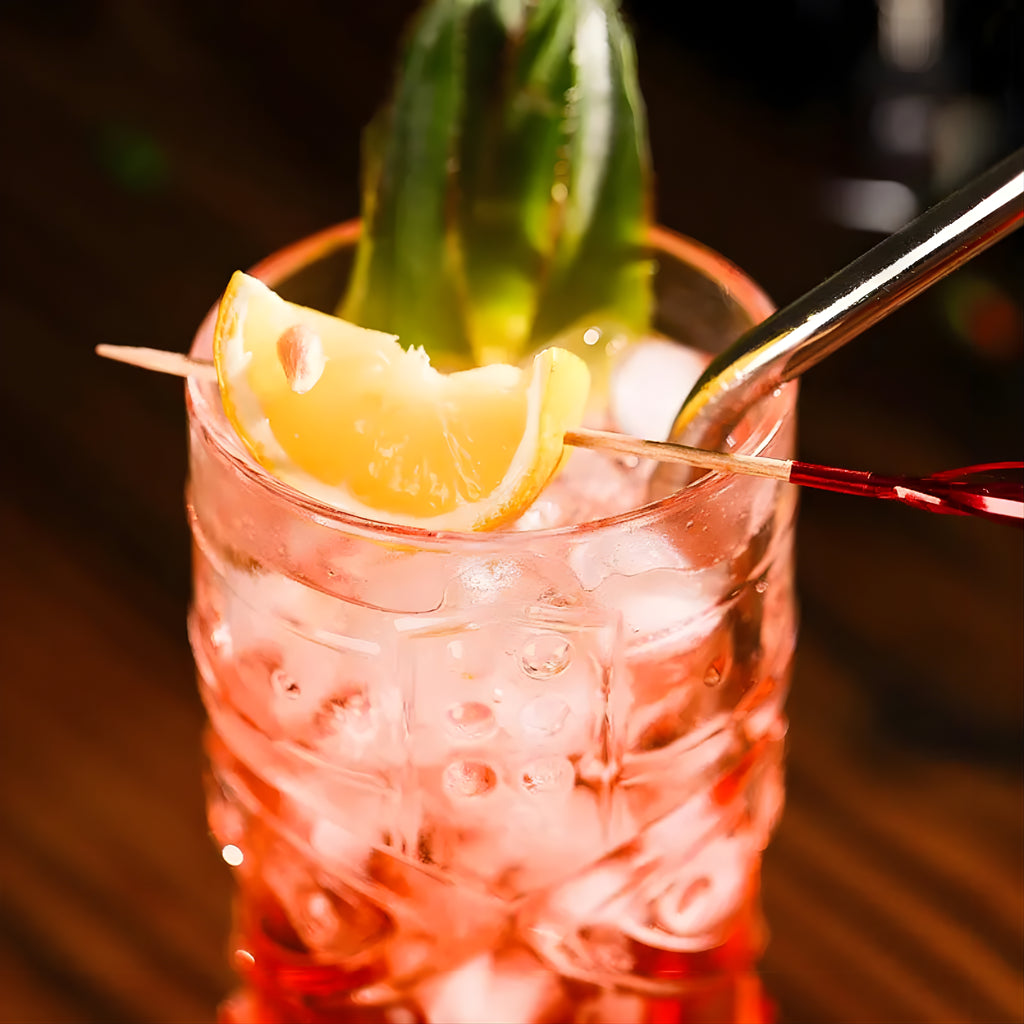 Bar Box tiki style 410ml lead-free crystal grimace pattern tiki glass cup water glass