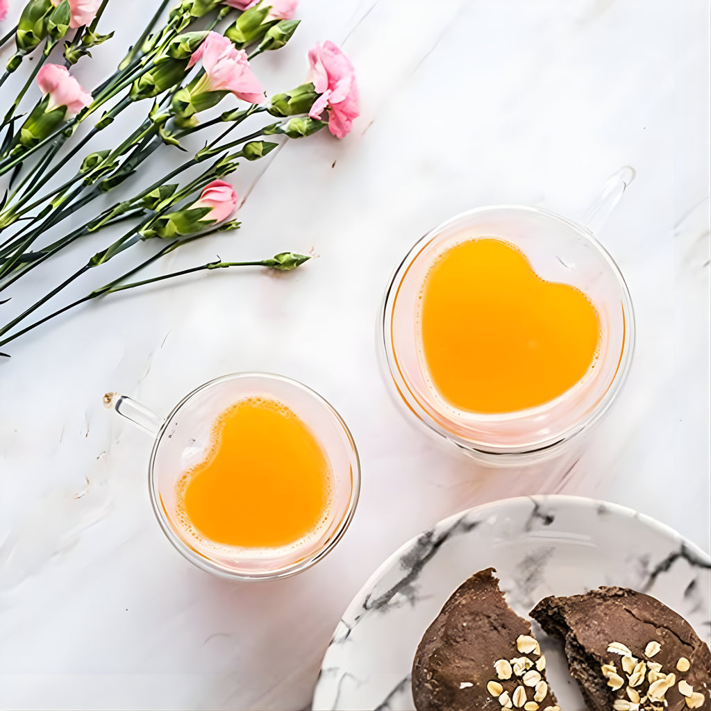 Bar box Transparent Double Wall Heart Shape Borosilicate Glass Mug Coffee Tea Cup 270 ml Set of 2