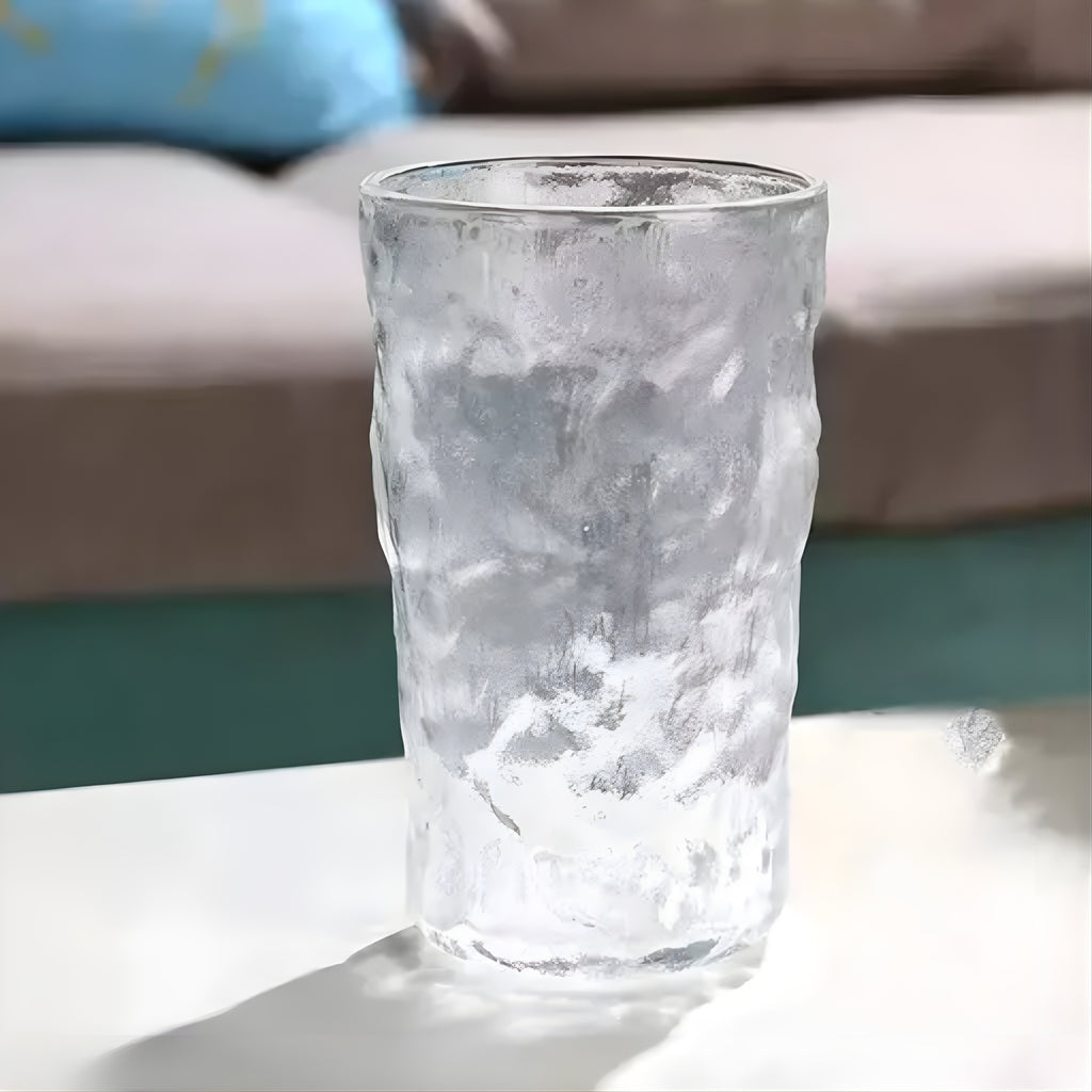 Bar Box Glacier teture glass simply designed Set of clear glass, frosted, high-level appearance cups for water, juice, and lovers.