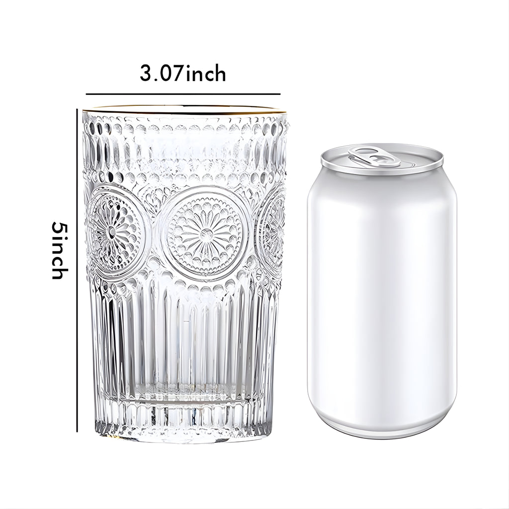 Bar Box Posh Collection, Half Star Double Old Fashioned Glasses, Perfect for Serving Scotch, Whiskey or Mixed Drinks, Wine, Cocktails, Juice, and Water 300 ml (Clear) - Pack of 2