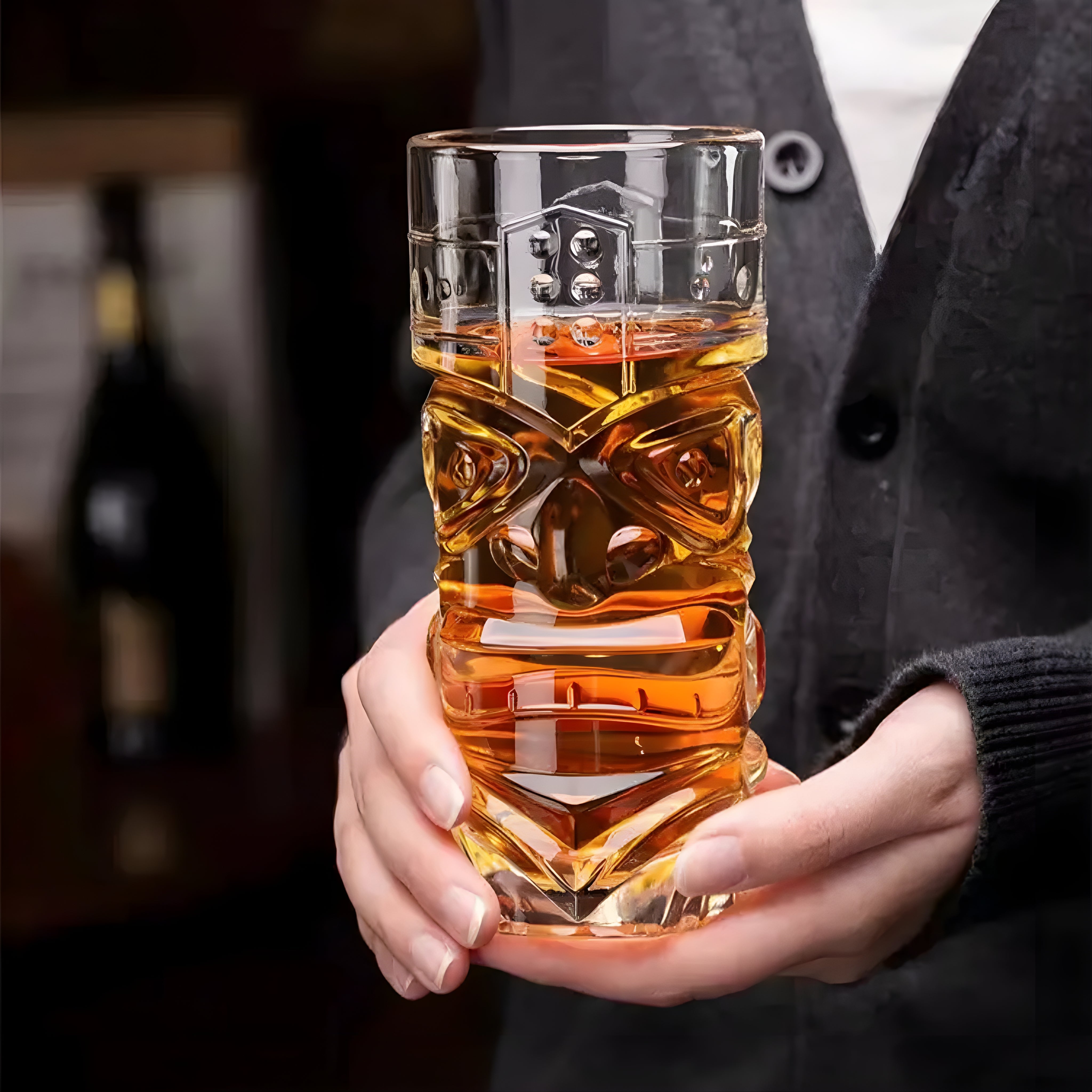 Tiki Style Crystal Grimace Pattern Glass 410ml – Bar Box