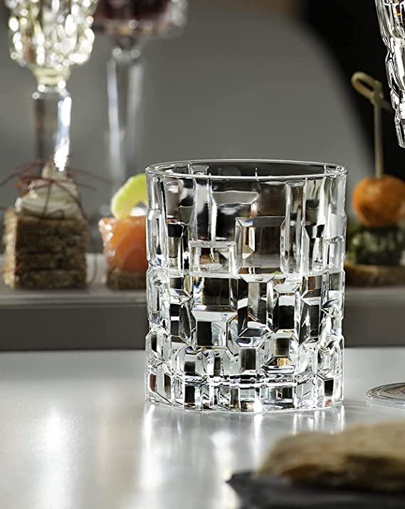 Bar Box Italian Premium Classic Double Old Fashioned Crystal Whisky Glass -Set of 2 (330 ml)