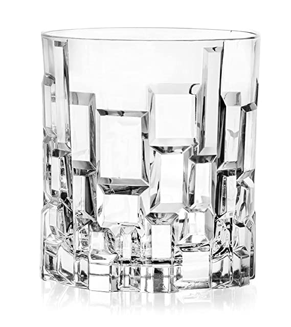 Bar Box Italian Premium Classic Double Old Fashioned Crystal Whisky Glass -Set of 2 (330 ml)