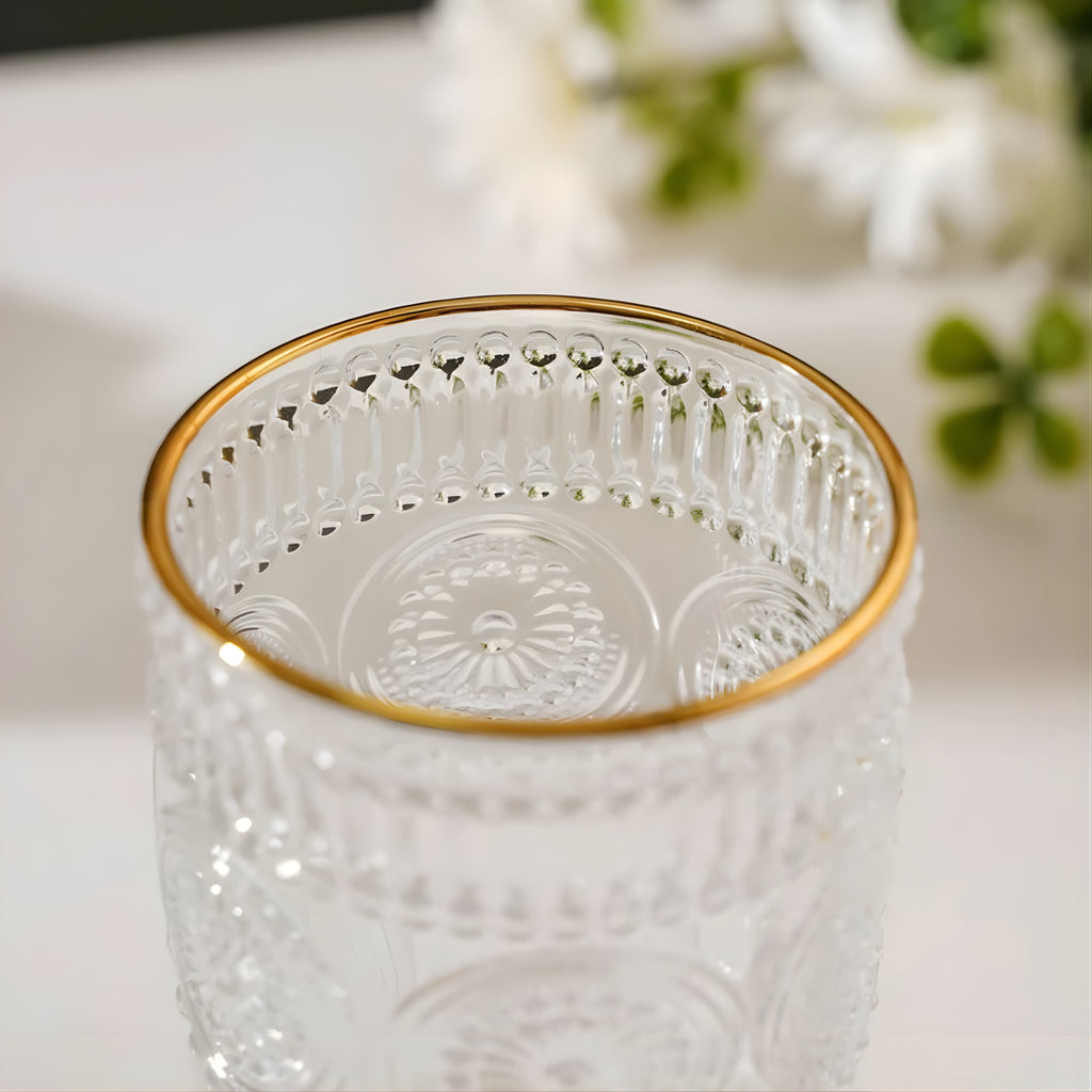 Bar Box Posh Collection, Half Star Double Old Fashioned Glasses, Perfect for Serving Scotch, Whiskey or Mixed Drinks, Wine, Cocktails, Juice, and Water 300 ml (Clear) - Pack of 2