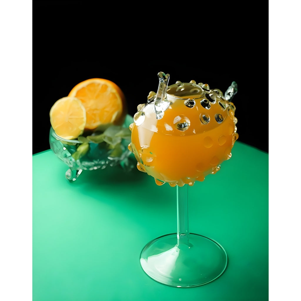 BarBox2PCSPufferfishCocktailGlassTransparentGobletGlassCupwithWineGlassBarPartyDrinkware5