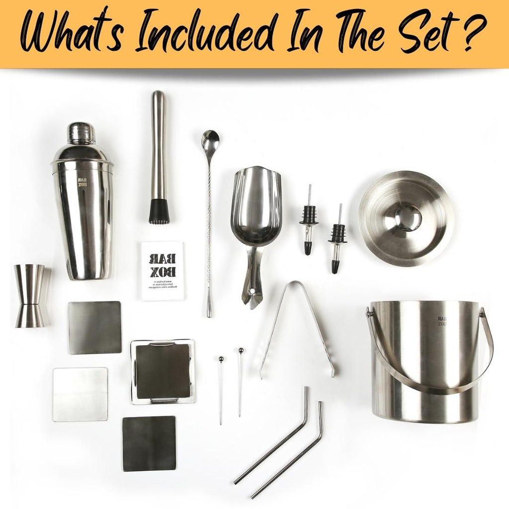 BarBox7PCSCocktailShakerSetFoodGradeStainlessSteelBartenderKitBarSetwithIceBucketSet3