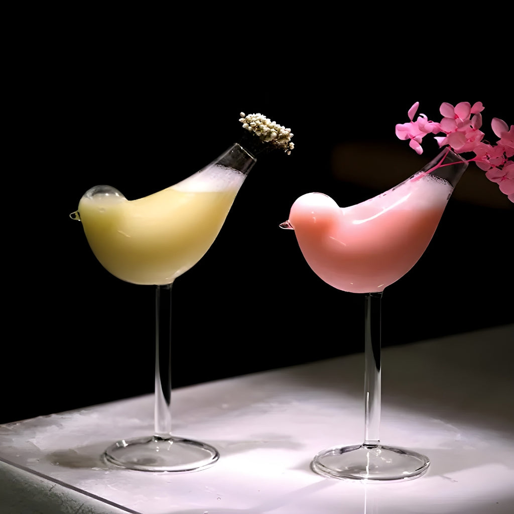 Bar Box Cocktail Glass - Creative Bird Design Cocktail Glass Set of 2, 150ml Individuality Glass Goblet