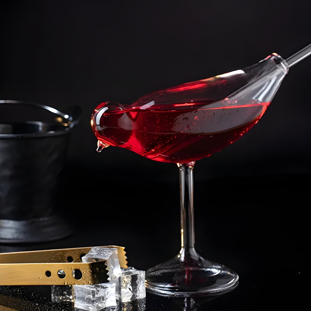 Bar Box Cocktail Glass - Creative Bird Design Cocktail Glass Set of 2, 150ml Individuality Glass Goblet