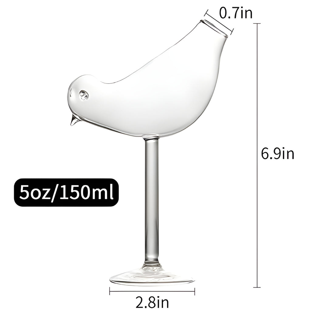 Bar Box Cocktail Glass - Creative Bird Design Cocktail Glass Set of 2, 150ml Individuality Glass Goblet