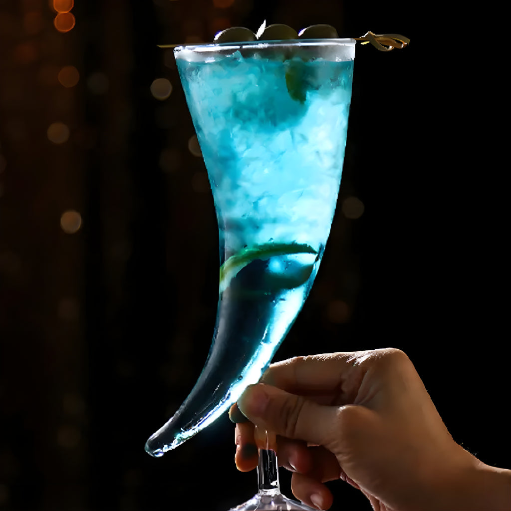 Bar Box Moon Shaped Wine Glass Horn Shaped Drinking Glass Drinking Horn Mug Glass Bar Martini Glasses Mojito Glass for Home Wedding Party Bar
