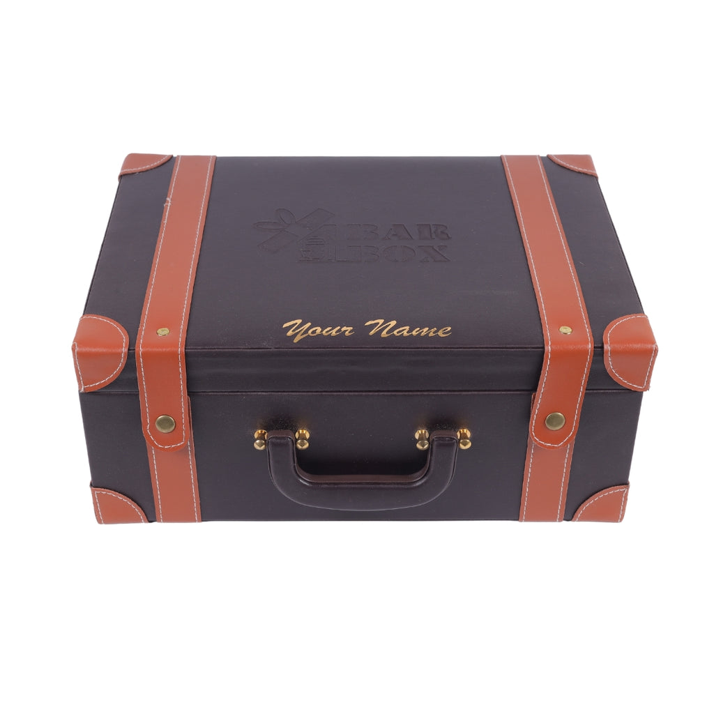 BarBoxPortablebarSetforDrinksHomewith6SetofWhiskeyGlass_BrownLeatherettebarkitwithStainlessSteelbarAccessoriesandCocktailShakerSet6