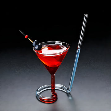 Bar Box Spiral Cocktail Glass, Creative Wine Glass with a Straw, Transparent Wine Glass Wine Cup (Transparent)