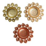 Diya Shape Flower Decorative Urli Bowl | Potpourri Bowl | Tea Light Candles Holder Bowl for Home,Office,and Table Decor (Set of 3)