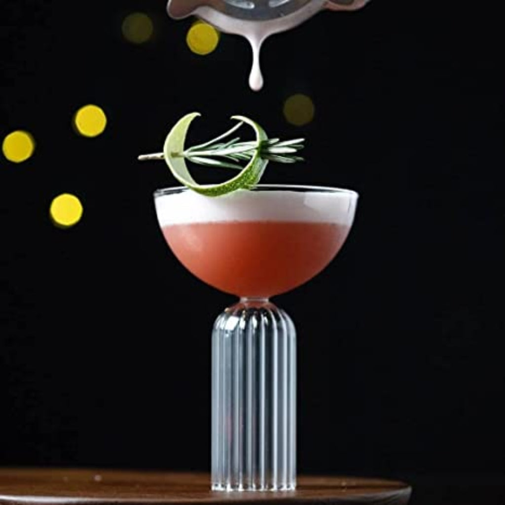 Products Bar Box Ribbed Stem Martini Glass Set | Ideal for Serving Martini, Ice Creams, Desserts & Cocktails | Suitable for Restaurants and Bars | Unique Gift Set | 250ML