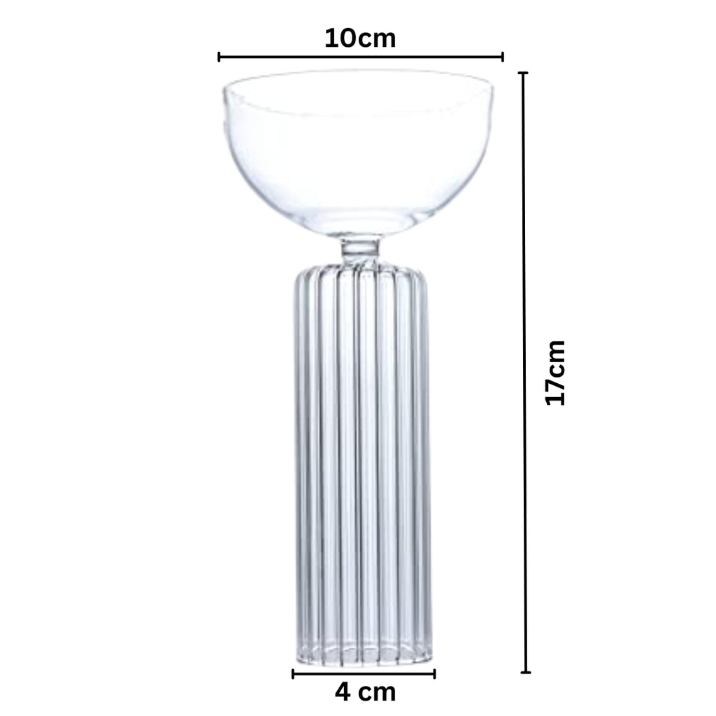 Products Bar Box Ribbed Stem Martini Glass Set | Ideal for Serving Martini, Ice Creams, Desserts & Cocktails | Suitable for Restaurants and Bars | Unique Gift Set | 250ML