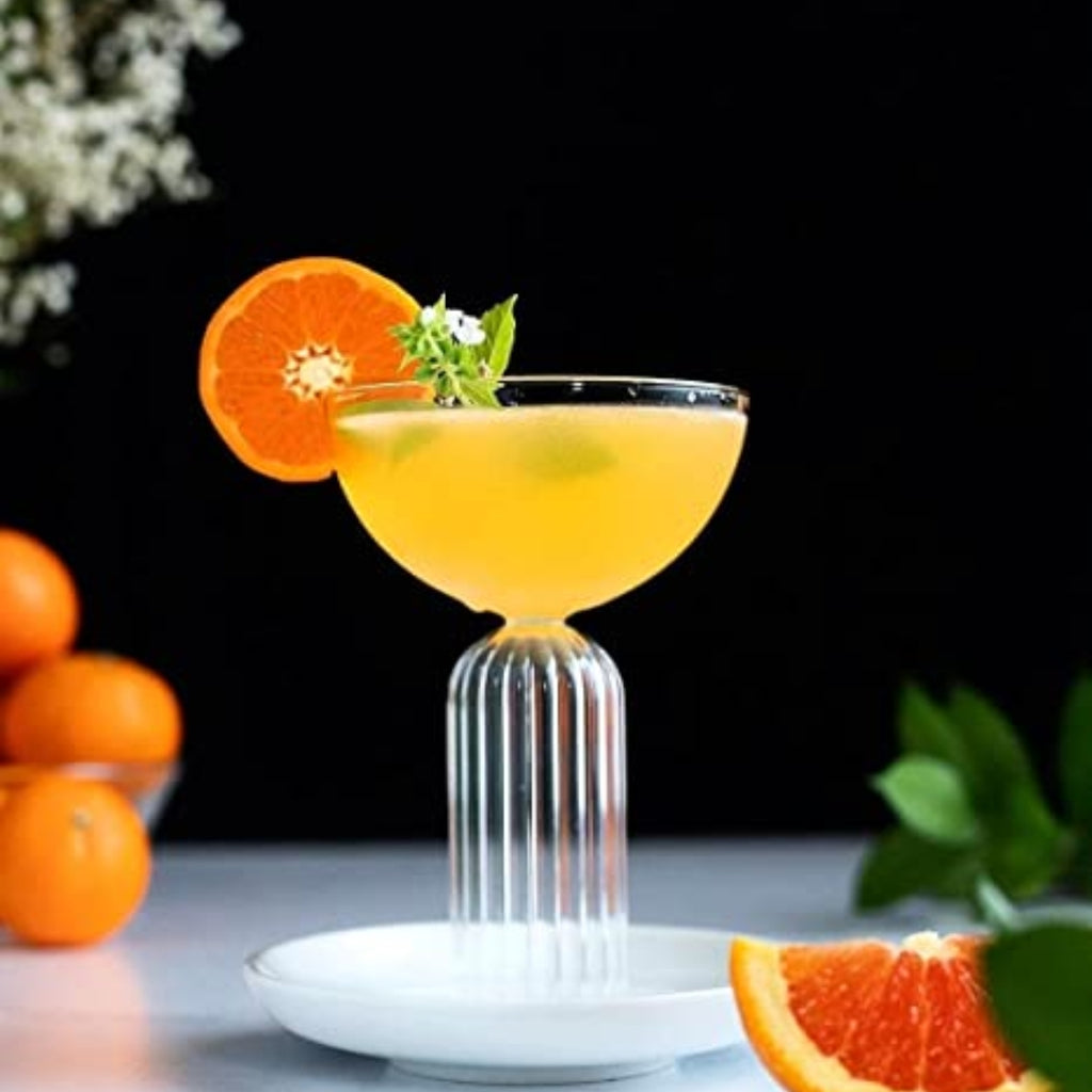 Products Bar Box Ribbed Stem Martini Glass Set | Ideal for Serving Martini, Ice Creams, Desserts & Cocktails | Suitable for Restaurants and Bars | Unique Gift Set | 250ML