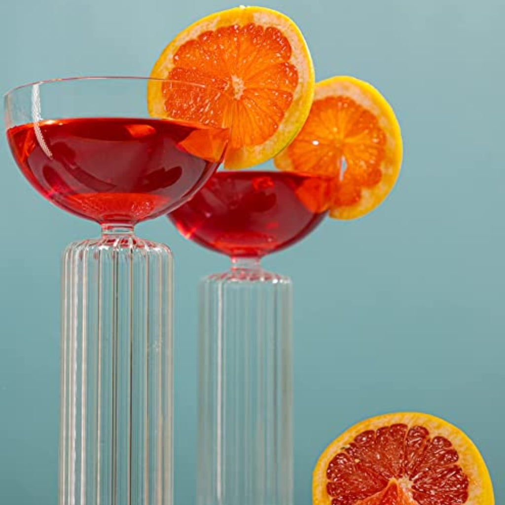 Products Bar Box Ribbed Stem Martini Glass Set | Ideal for Serving Martini, Ice Creams, Desserts & Cocktails | Suitable for Restaurants and Bars | Unique Gift Set | 250ML