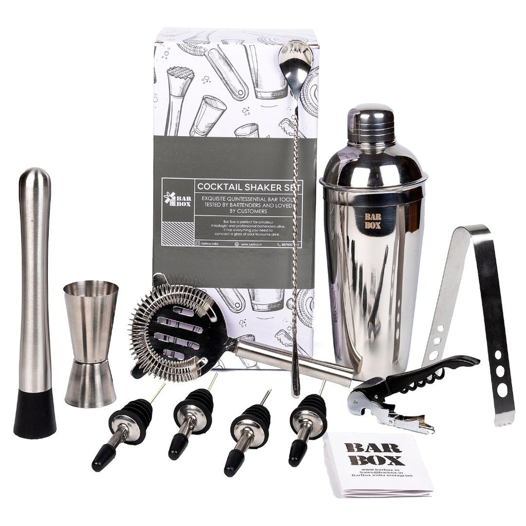 Bar Box Cocktail & Barware Tool Sets 11 Pcs Bartending kit Cocktail Shaker Set made from food grade stainless steel bartender kit Bar Set