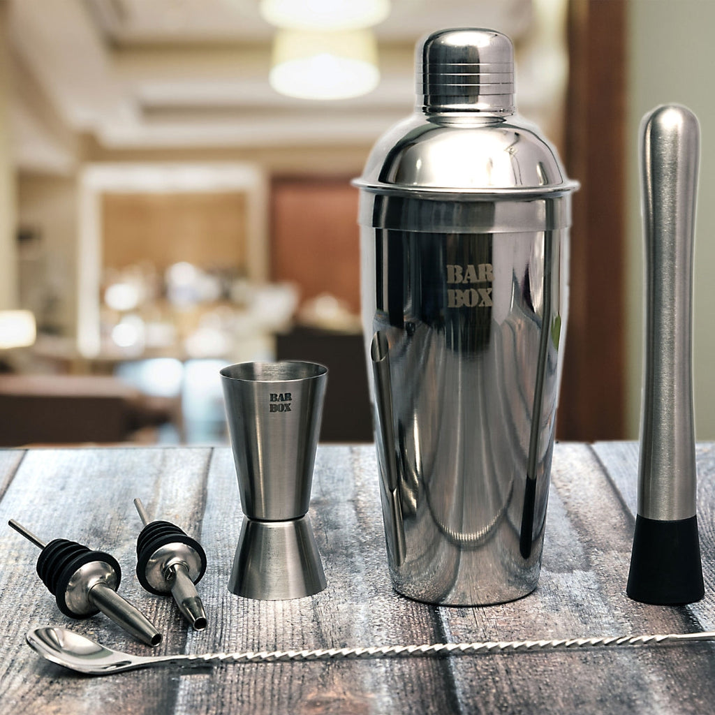 Bar Box Cocktail & Barware Tool Sets 7 Pcs Cocktail Shaker Set | Steel Bartender Kit Bar Set