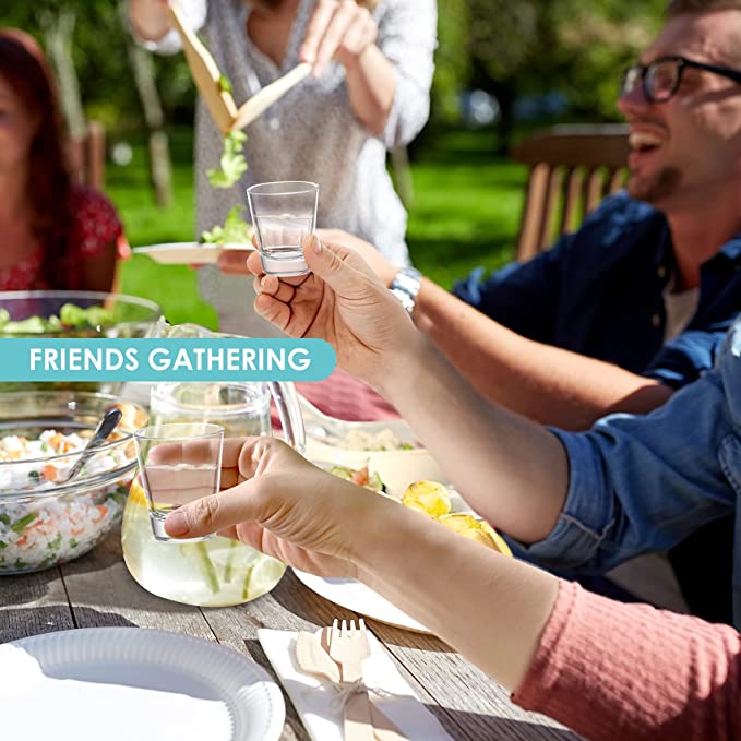 Bar Box Bar Box Shot Glass Set, 100% Clean 100% Wipe Glass Shot Glasses, 1.5 Oz, Set of 6, Clear Shot Glasses