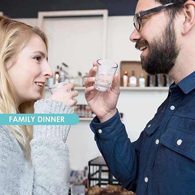 Bar Box Bar Box Shot Glass Set, 100% Clean 100% Wipe Glass Shot Glasses, 1.5 Oz, Set of 6, Clear Shot Glasses