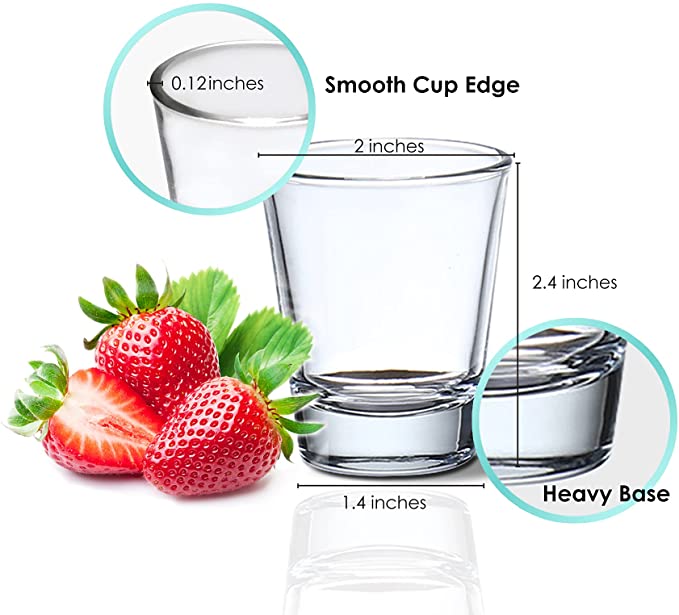 Bar Box Bar Box Shot Glasses, Premium 1.5oz Clear Acrylic Reusable Cups, Perfect for Any Liquor, Jello Shots, Condiments, Tasting, Sauce, Dipping and Food Sampling (Clear) (Set of 4)