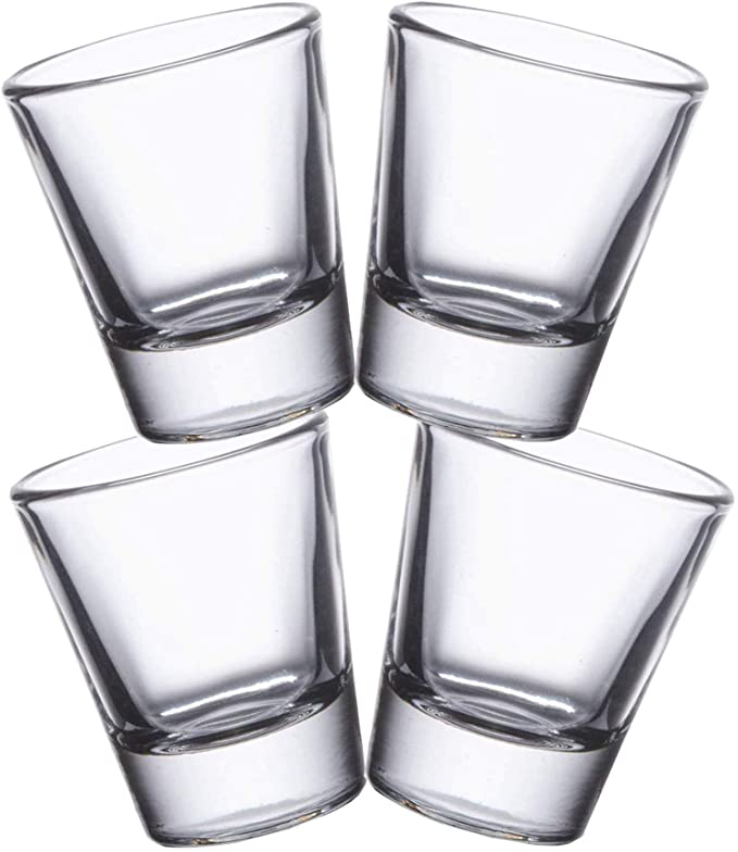 Bar Box Bar Box Shot Glasses, Premium 1.5oz Clear Acrylic Reusable Cups, Perfect for Any Liquor, Jello Shots, Condiments, Tasting, Sauce, Dipping and Food Sampling (Clear) (Set of 4)