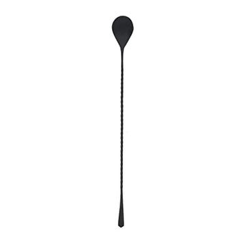Bar Box Cocktail & Barware Tool Sets Bar Spoon Mixing Bar Spoon Stainless Steel Professional Cocktail Bar Tool 12 Inches Japanese Style Teardrop End Design (Black Matte)