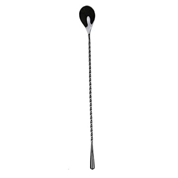 Bar Box Cocktail & Barware Tool Sets Bar Spoon Mixing Bar Spoon Stainless Steel Professional Cocktail Bar Tool 12 Inches Japanese Style Teardrop End Design (Metallic Black)