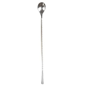 Bar Box Cocktail & Barware Tool Sets Bar Spoon Mixing Bar Spoon Stainless Steel Professional Cocktail Bar Tool 12 Inches Japanese Style Teardrop End Design (Silver)